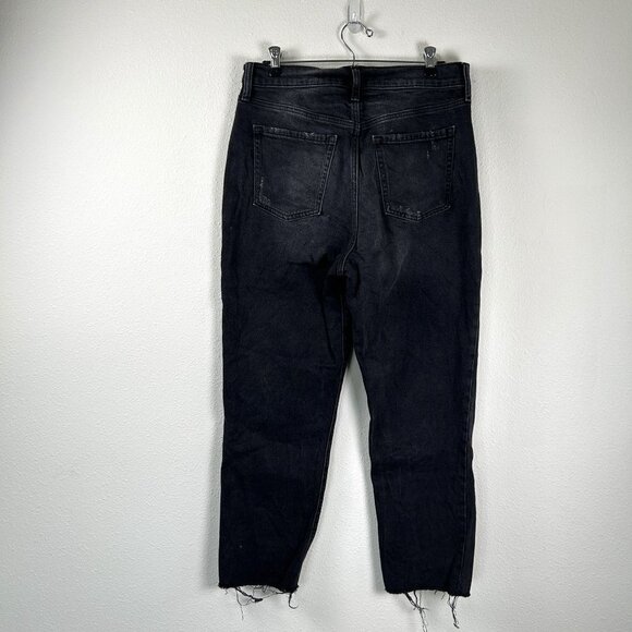 Old Navy Jeans Womens Size 10 Black High Rise Denim Raw Frayed Edge Distressed - Picture 5 of 14